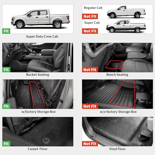 LASFIT All Weather TPE Floor Mats for Ford F-250/F-350