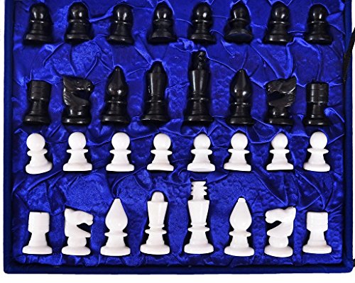 Hand-Carved Stone Chess Set with 14x14" Board