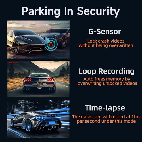4K+1080P Dash Cam Front and Rear, WiFi GPS, 170° Wide, Night Vision