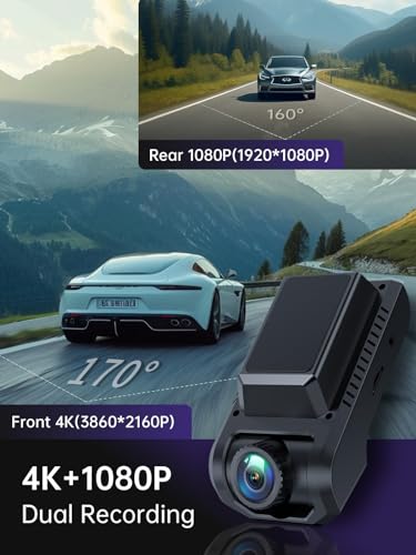 Dual Dash Cam with WiFi, GPS, and Night Vision