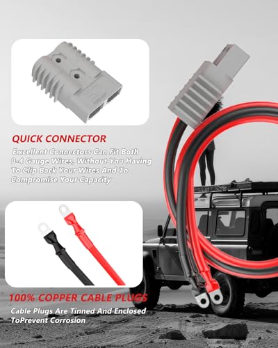 NOONE Heavy Duty 2/0 Gauge Jumper Cables - 30 FT