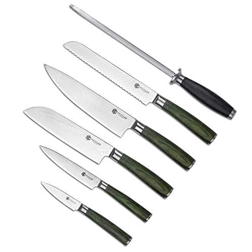 HexClad 6-Piece Knife Set with Japanese Damascus Steel