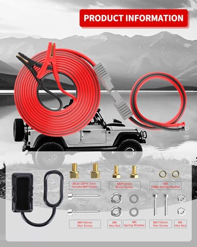 NOONE Heavy Duty 2/0 Gauge Jumper Cables - 30 FT