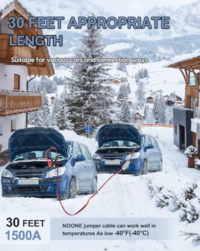 NOONE Heavy Duty 2/0 Gauge Jumper Cables - 30 FT