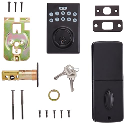 Amazon Basics Keyless Entry Electronic Deadbolt Lock, Matte Black