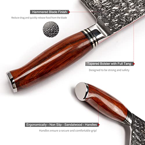 YARENH 5-Piece Damascus Stainless Steel Knife Set, Professional Chef