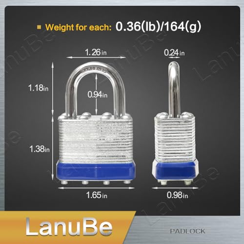 48 Pack of Keyed Alike Padlocks, Blue Plastic