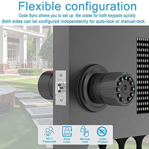 Double Sided Keypad Door Knob with Keyless Entry