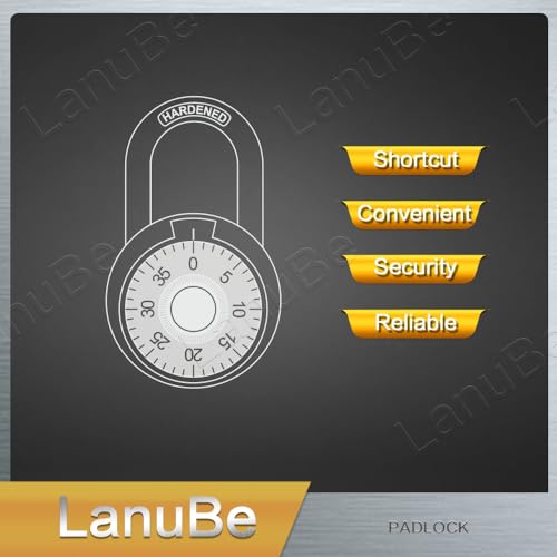 LanuBe Standard Dial Combo Lock, 2" Wide, Pack of 48