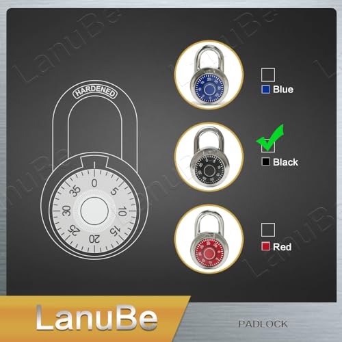 LanuBe Standard Dial Combo Lock, 2" Wide, Pack of 48