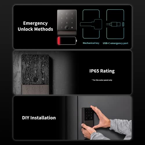 Aqara Smart Lock U100: Fingerprint Keyless Entry, Touchscreen