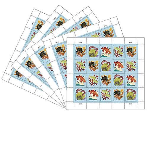 Coral Reefs Postcard Stamps 100 Pcs Sea Life