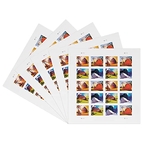Barn Postcard Forever Postage Stamps - 100 Stamps