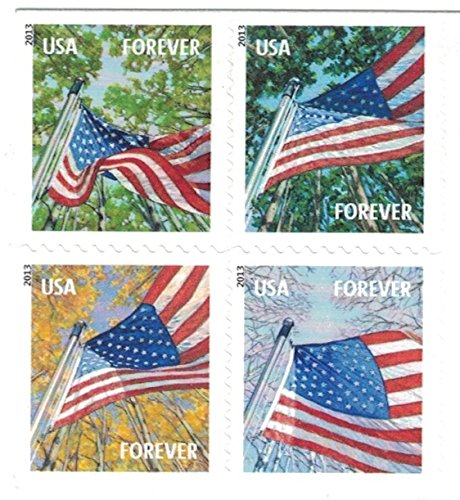 USPS Flags Forever Stamps Bundle: 100 Stamps (5 Books)