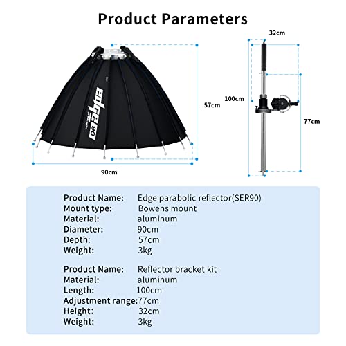 Selens SER90 Parabolic Reflector with Focusing Rod