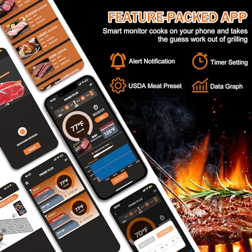 Bluetooth 400FT Wireless Meat Thermometer with Smart App