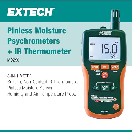 Extech MO290: Pinless Moisture Meter & IR Thermometer