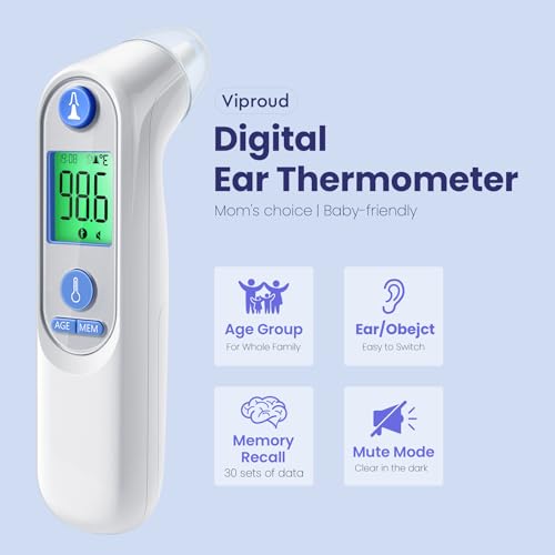 Digital Ear Thermometer for Kids and Adults, High Accuracy