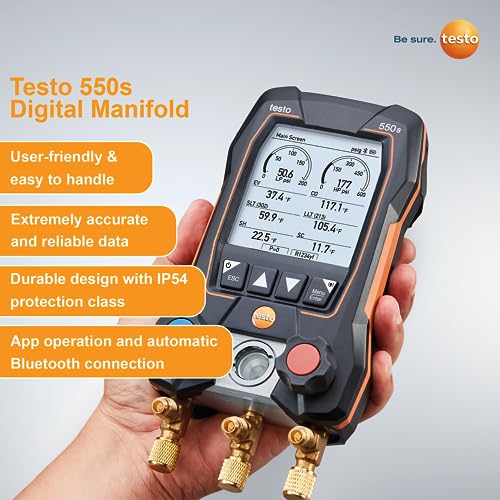 Testo 550s AC Manifold Gauge Set with Bluetooth