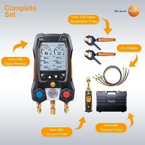Testo 550s AC Manifold Gauge Set with Bluetooth