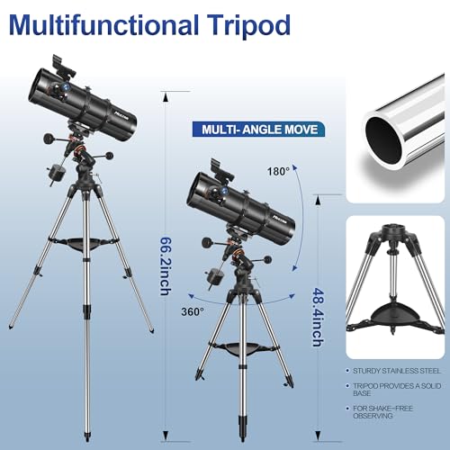 MEEZAA 150EQ Reflector Telescope Astronomy Bundle VIP