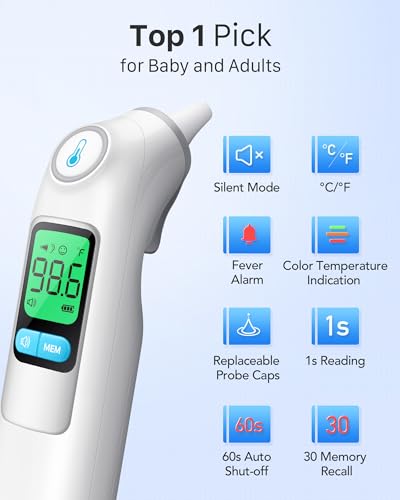 Femometer Family Ear Thermometer 1s Result & 30 Memory Recall