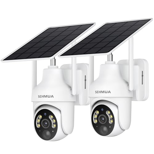 SEHMUA 2K Wireless Outdoor Security Cameras, 2 Pack