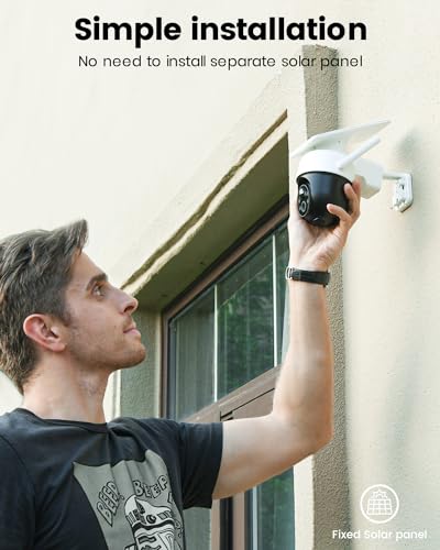 AOSU Solar Camera Outdoor Wireless - 360° Panoramic View