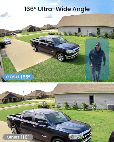 AOSU Wireless Outdoor Security Cameras, HD Night Vision