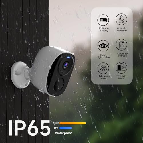 4 Pack Wireless Outdoor Security Cameras with AI Detection
