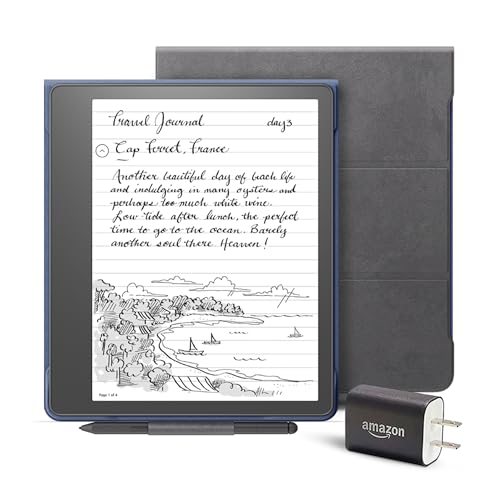 Kindle Scribe Bundle with Premium Pen and Leather Folio