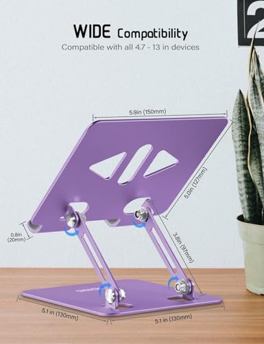 Aoviho Adjustable Tablet Stand Holder for Desk (Purple)