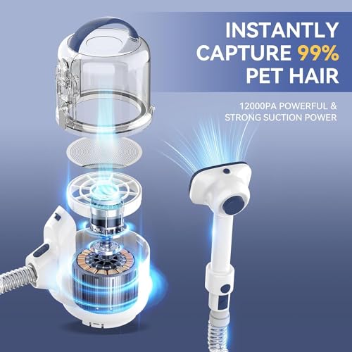 Yinole P50 Dog Grooming Vacuum with Clippers & Deshedding