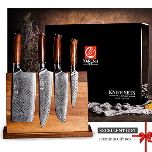YARENH 5-Piece Damascus Stainless Steel Knife Set VIP