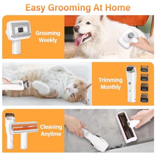 Yunaking 3-in-1 Dog Grooming Bundle with Pet Hair Vacuum