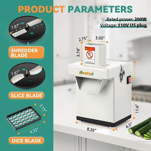 3-in-1 Commercial Vegetable Dicer Electric Slicer-Shredder Chopper