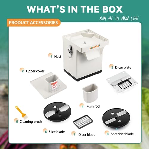 3-in-1 Commercial Vegetable Dicer Electric Slicer-Shredder Chopper