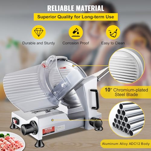 VEVOR 240W Electric Meat Slicer, 10" Blade