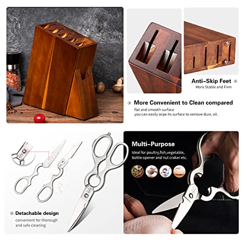 YARENH 8-Piece Damascus Chef Knife Set with Dalbergia Wood Block