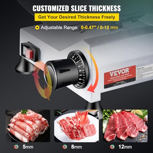 VEVOR 240W Electric Meat Slicer, 10" Blade