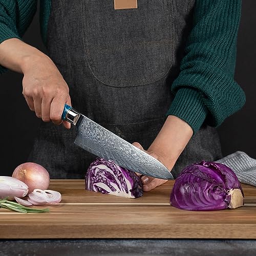 SENKEN 15-Piece Damascus Tsunami Collection Knife Set