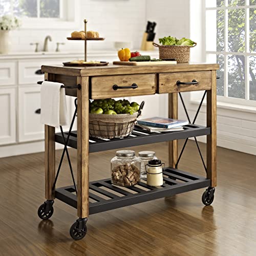 Industrial Rolling Kitchen Cart - Natural Finish by Crosley