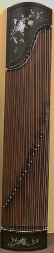 Vibrant Blackwood Guzheng with Elegant Mica Inlay