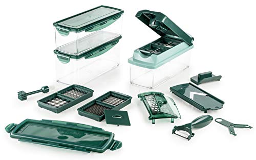 Genius Nicer Dicer Plus 18-Piece Set, Emerald Green