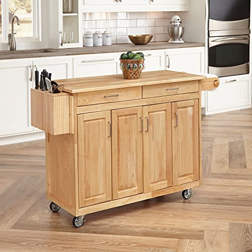 Homestyles Kitchen Mobile Cart with Drop Leaf Breakfast Bar