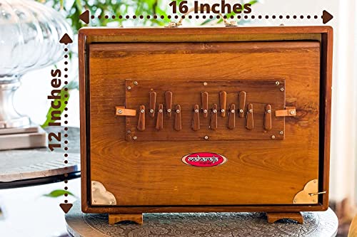 Premium Maharaja Teak Wood Brass Shruti Box 16x12x3