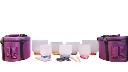 Yantra Solfeggio Crystal Singing Bowl Set with Cases