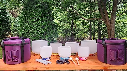 Yantra Solfeggio Crystal Singing Bowl Set with Cases