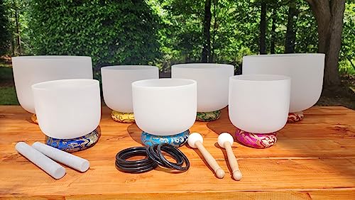 Yantra Solfeggio Crystal Singing Bowl Set with Cases