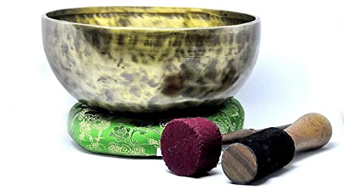 Tibetan Singing Bowl with Tiger Eye Finish - 10-Inch